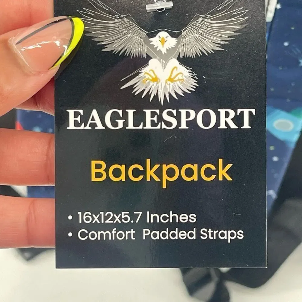 Eaglesport Space Backpack 16” NWT + School Supplies Bundle – Navy Blue